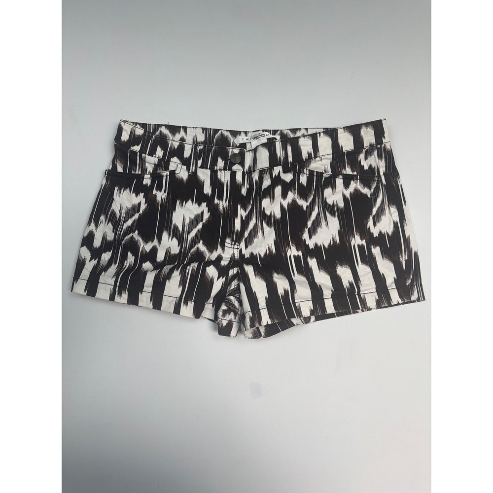 Trina Turk Black White Ikat Print Cotton Stretch Short Style 144810 Wm No Sz Tag